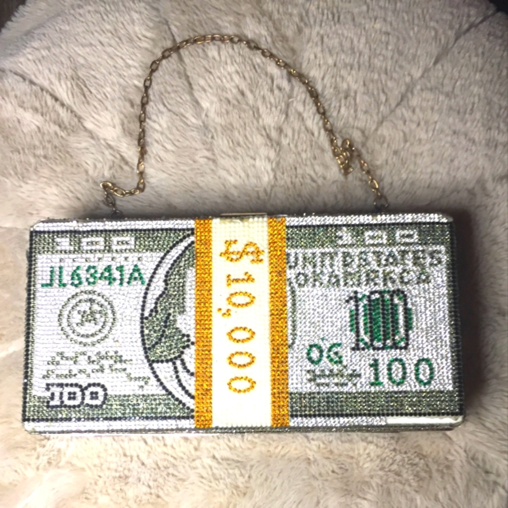Money Clutch Rhinestone Purse